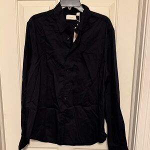 Ecothreads Men’s Black Button Down Shirt Size Large NWT, needs ironed
